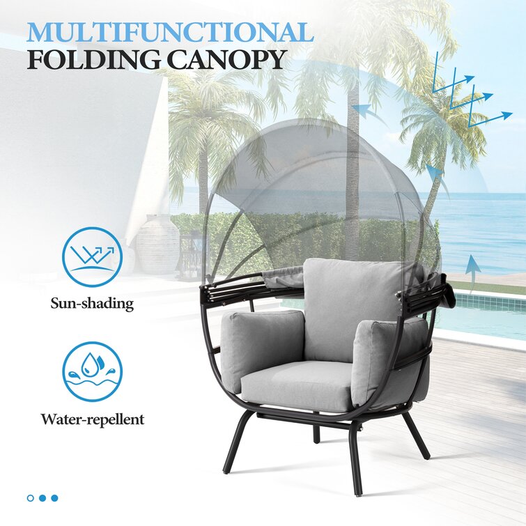 Langley Street Hollymead Egg Chair Outdoor Indoor Aluminum Chair